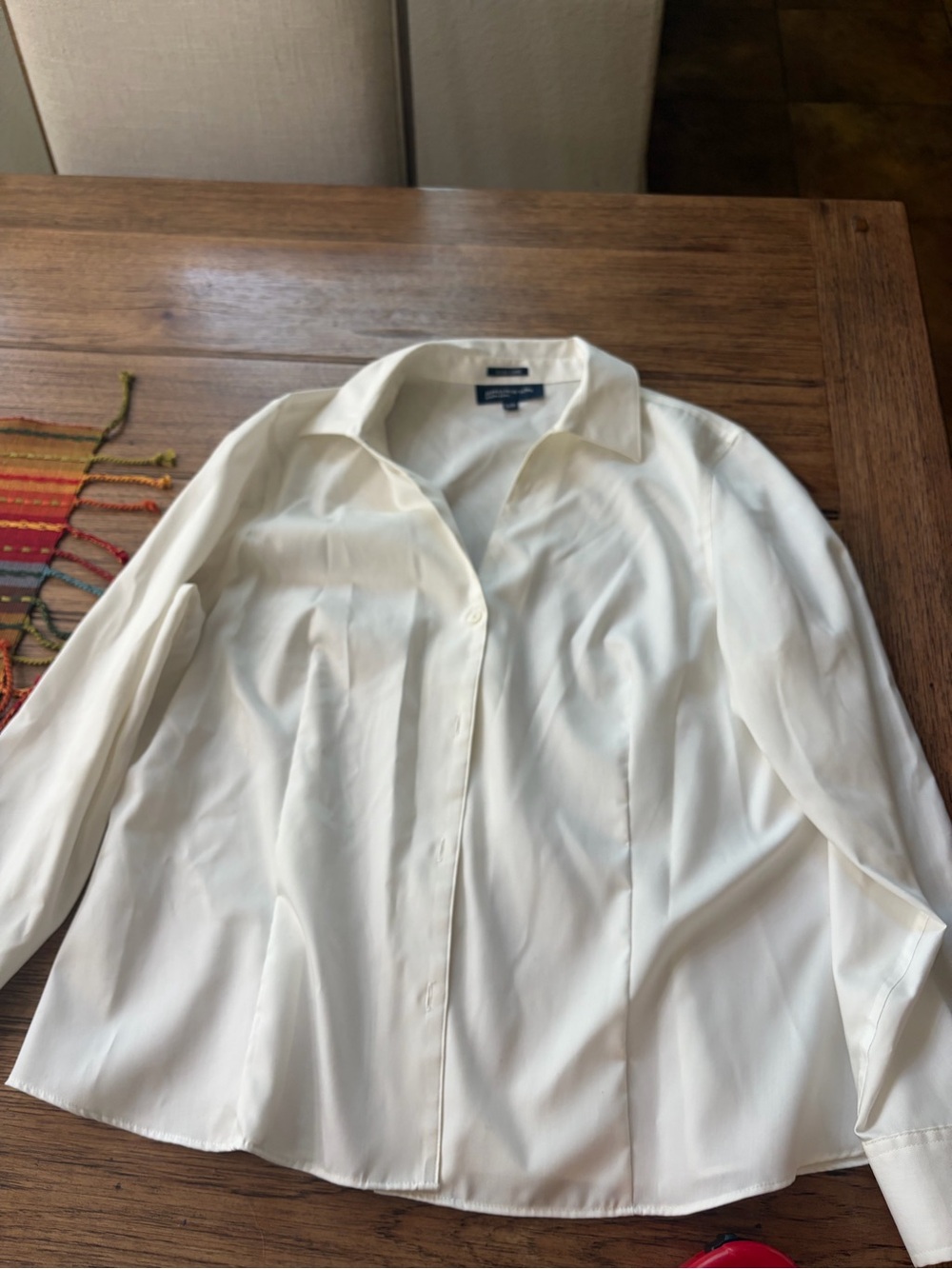 Jones New York Cream Collared Shirt
